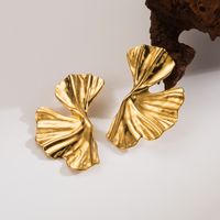 1 Pair Vintage Style Exaggerated Classic Style Irregular Solid Color Plating 304 Stainless Steel 18K Gold Plated Ear Studs main image 3