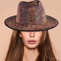 Frau Elegant Einfacher Stil Einfarbig Breite Traufen Fedora-Hut main image 6