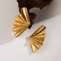 1 Pair Vintage Style Exaggerated Classic Style Irregular Solid Color Plating 304 Stainless Steel 18K Gold Plated Ear Studs main image 5