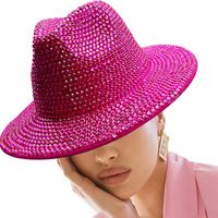Frau Elegant Einfacher Stil Einfarbig Breite Traufen Fedora-Hut main image 4
