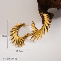 1 Par Estilo Vintage Exagerado Estilo Clásico Irregular Color Sólido Enchapado Acero Inoxidable 304 Chapados en oro de 18k Pendientes sku image 3