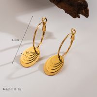 1 Pair Simple Style Classic Style Solid Color Plating 304 Stainless Steel 18K Gold Plated Hoop Earrings main image 3