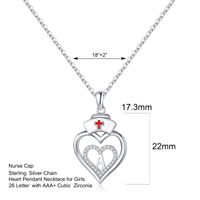 Plata Esterlina Estilo IG Básico Estilo Clásico Embutido Doble Corazon Forma De Corazón Circón Collar Colgante main image 2