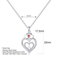 Sterling Silver IG Style Basic Classic Style Inlay Double Heart Heart Shape Zircon Pendant Necklace main image 2