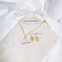 Copper Gold Plated Vintage Style Simple Style Classic Style Shiny Metallic Letter Jewelry Set main image 3