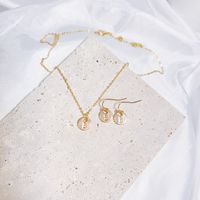 Copper Gold Plated Vintage Style Simple Style Classic Style Shiny Metallic Letter Jewelry Set sku image 2