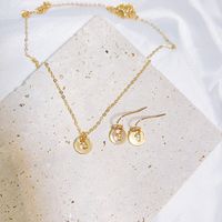 Copper Gold Plated Vintage Style Simple Style Classic Style Shiny Metallic Letter Jewelry Set sku image 7