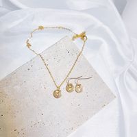 Copper Gold Plated Vintage Style Simple Style Classic Style Shiny Metallic Letter Jewelry Set sku image 10