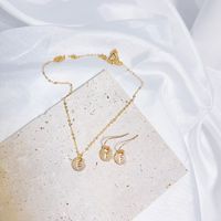 Copper Gold Plated Vintage Style Simple Style Classic Style Shiny Metallic Letter Jewelry Set sku image 16