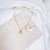 Copper Gold Plated Vintage Style Simple Style Classic Style Shiny Metallic Letter Jewelry Set sku image 18