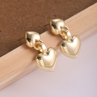 1 Pair Elegant Heart Shape Plating Copper 18K Gold Plated Drop Earrings main image 6