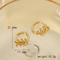 1 Pair Casual Simple Style Irregular Round Plating Copper 18K Gold Plated Earrings main image 2
