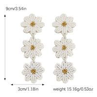 1 Pair Retro Classic Style Flower Alloy Seed Bead Drop Earrings main image 2