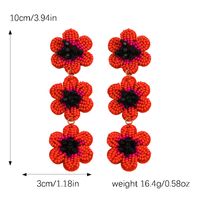 1 Pair Retro Classic Style Flower Alloy Seed Bead Drop Earrings main image 3