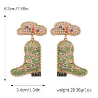 1 Pair Basic Modern Style Classic Style Heart Shape Boots Inlay Zinc Alloy Seed Bead Drop Earrings main image 2