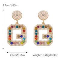 1 Pair Basic Modern Style Classic Style Letter Inlay Alloy Rhinestones Drop Earrings main image 5