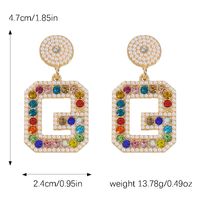 1 Paire De Base Style Moderne Style Classique Lettre Incruster Alliage Strass Boucles D'oreilles main image 5