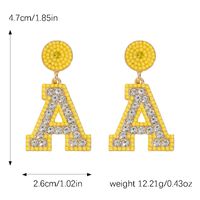 1 Pair Basic Modern Style Classic Style Letter Inlay Alloy Rhinestones Drop Earrings main image 4