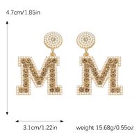 1 Pair Basic Modern Style Classic Style Letter Inlay Alloy Rhinestones Drop Earrings main image 3