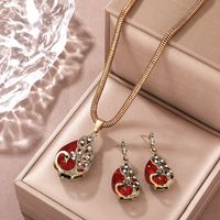 Casual Simple Style Peacock Water Droplets Gold Plated Alloy Crystal Alloy Wholesale Jewelry Set main image 1