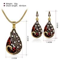 Casual Simple Style Peacock Water Droplets Gold Plated Alloy Crystal Alloy Wholesale Jewelry Set main image 2