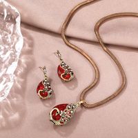 Casual Simple Style Peacock Water Droplets Gold Plated Alloy Crystal Alloy Wholesale Jewelry Set main image 6