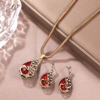 Casual Simple Style Peacock Water Droplets Gold Plated Alloy Crystal Alloy Wholesale Jewelry Set main image 4