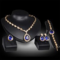Casual Simple Style Peacock Water Droplets Gold Plated Alloy Crystal Alloy Wholesale Jewelry Set main image 7