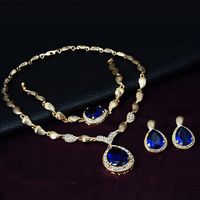 Casual Simple Style Peacock Water Droplets Gold Plated Alloy Crystal Alloy Wholesale Jewelry Set main image 8