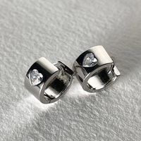 1 Piece Simple Style Square Inlay Stainless Steel Zircon Ear Cuffs main image 8