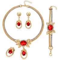 Casual Simple Style Peacock Water Droplets Gold Plated Alloy Crystal Alloy Wholesale Jewelry Set sku image 3