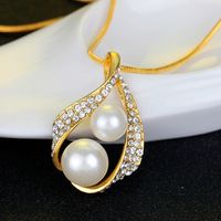 Casual Hip-Hop Luxurious Geometric Heart Shape Crown Gold Plated Artificial Pearls Crystal Alloy Wholesale Jewelry Set main image 4