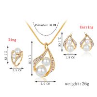 Casual Hip-Hop Luxurious Geometric Heart Shape Crown Gold Plated Artificial Pearls Crystal Alloy Wholesale Jewelry Set main image 2