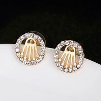 Casual Hip-Hop Luxurious Geometric Heart Shape Crown Gold Plated Artificial Pearls Crystal Alloy Wholesale Jewelry Set main image 9