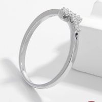 Sterling Silver White Gold Plated Elegant Romantic Solid Color Plating Inlay Cross Zircon Rings main image 3