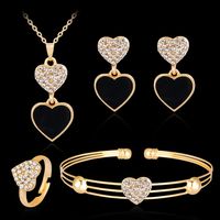 Casual Hip-Hop Luxurious Geometric Heart Shape Crown Gold Plated Artificial Pearls Crystal Alloy Wholesale Jewelry Set sku image 5