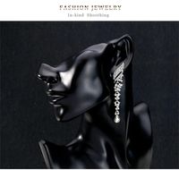 1 Pair Elegant Business Shiny Tassel Inlay Alloy Crystal Rhinestones Gold Plated Drop Earrings main image 1