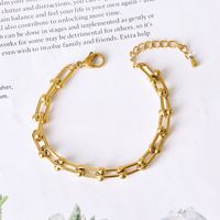 Titanium Steel Simple Style Plating Chain U Shape Bracelets Earrings Necklace main image 5