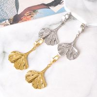 1 Pair Casual Simple Style Bow Knot Ginkgo Leaf Plating Titanium Steel Drop Earrings main image 4
