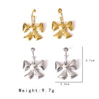 1 Pair Casual Simple Style Bow Knot Ginkgo Leaf Plating Titanium Steel Drop Earrings main image 3