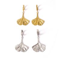 1 Pair Casual Simple Style Bow Knot Ginkgo Leaf Plating Titanium Steel Drop Earrings main image 5