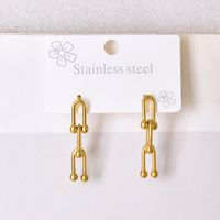 Titanium Steel Simple Style Plating Chain U Shape Bracelets Earrings Necklace sku image 1