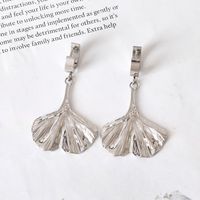 1 Pair Casual Simple Style Bow Knot Ginkgo Leaf Plating Titanium Steel Drop Earrings sku image 2