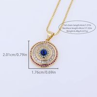 Wholesale IG Style Shiny Devil's Eye Copper Inlay 18K Gold Plated Shell Zircon Pendant Necklace main image 2