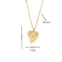 Wholesale IG Style Shiny Heart Shape Flower 304 Stainless Steel Copper Inlay K Gold Plated Rhinestones Pendant Necklace main image 2