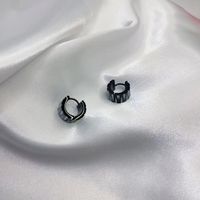 1 Pair Simple Style Classic Style Solid Color 316 Stainless Steel  Black Plated Earrings main image 1