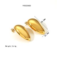 304 Stainless Steel 18K Gold Plated IG Style Simple Style Polishing Plating Geometric Solid Color Earrings Necklace main image 3