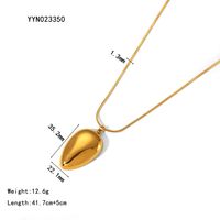 304 Stainless Steel 18K Gold Plated IG Style Simple Style Polishing Plating Geometric Solid Color Earrings Necklace main image 2