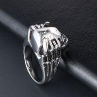 Retro Exaggerated Punk Skull 304 Stainless Steel Polishing Men's Rings main image 4