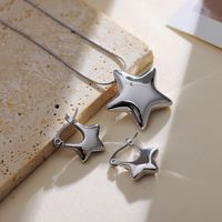 304 Stainless Steel 18K Gold Plated IG Style Simple Style Star Earrings Necklace main image 6